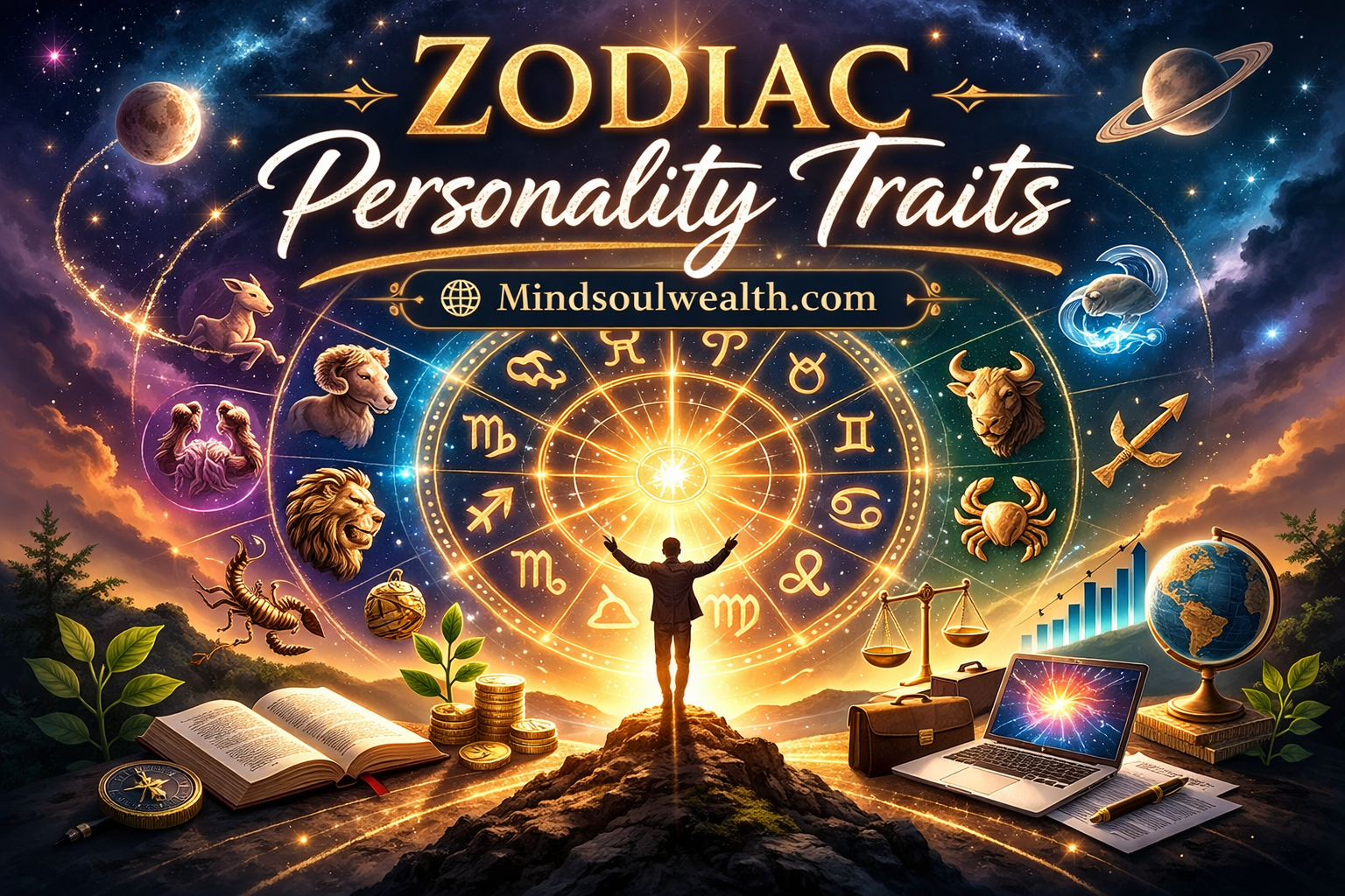 zodiac personality traits wheel with all 12 signs career and life guide mindsoulwealth